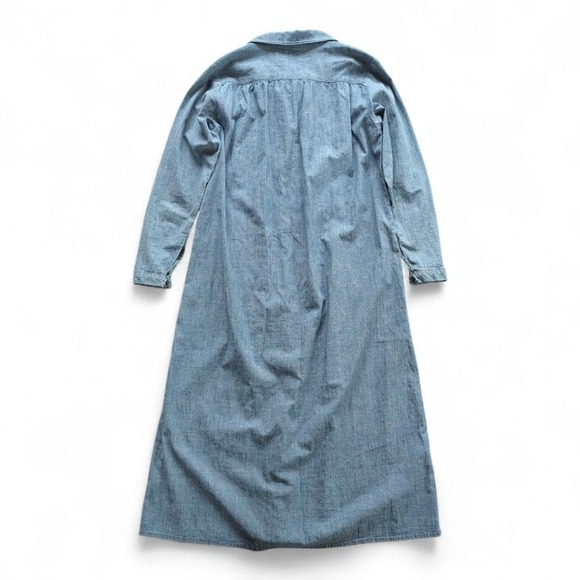 THE GREAT. Denim Button Front Midi Dress Sz 4 - Picture 3 of 8